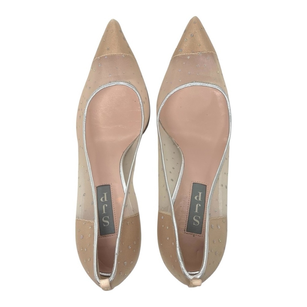 SJP Sarah Jessica Parker Glass 70mm Glitter Dot Mesh Stiletto Heels Women’s 36.5 - Picture 9 of 15